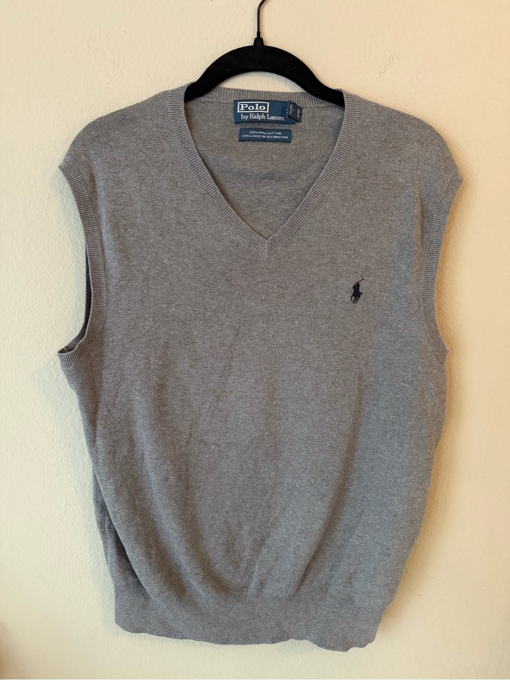 Polo by Ralph Lauren Gray V-Neck Sweater Vest